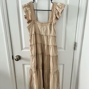 Karlie small tan layered maxi dress